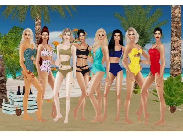 SWIMWEAR POSEBOX by simsfinds - The Sims 2 Custom Content