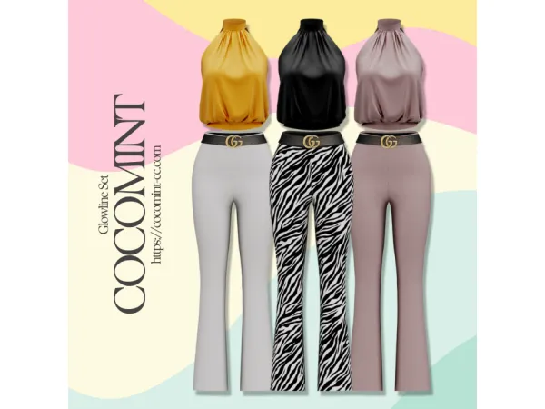 Alpha [cocomint] Glowline Set_Undressable - The Sims 4 Custom Content