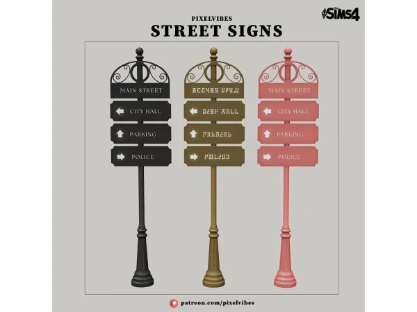 Alpha Street Signs - The Sims 4 Custom Content