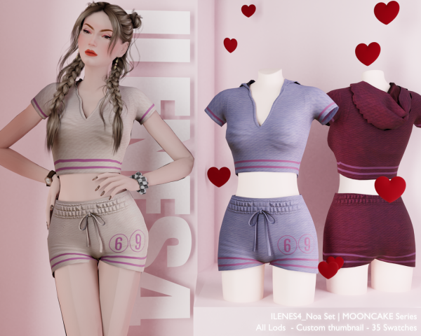 Alpha ILN Noa Set by ilenes4 - The Sims 4 Custom Content