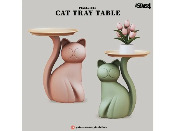 Alpha Cat Tray Table - The Sims 4 Custom Content