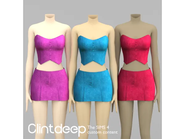Alpha Clintdeep Olive Tube Top - The Sims 4 Custom Content