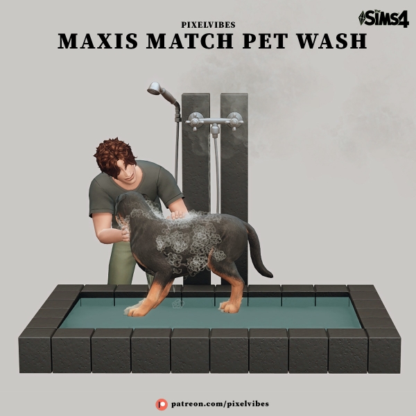Alpha Pet Wash by pixelvibes - The Sims 4 Custom Content