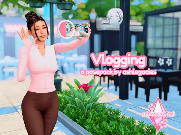 Maxis Match Vlogging Posepack - The Sims 4 Custom Content