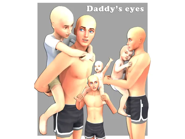 Sims 4 Alpha Poses Infantis CC: Daddy's eyes