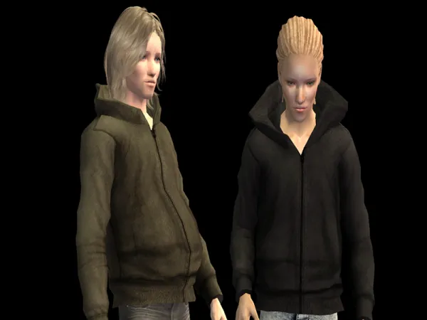 Simsimiu2019s Big Hoodie Zip up Jacket Top Only by lemonlionsims - The Sims 2 Custom Content