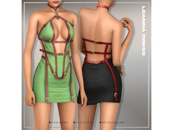 Alpha belaloallure Leanna belts dress - The Sims 4 Custom Content