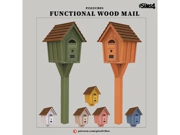 Alpha Wood Mail Box - The Sims 4 Custom Content