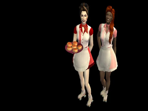 50's Roller Waitress by lemonlionsims - The Sims 2 Custom Content