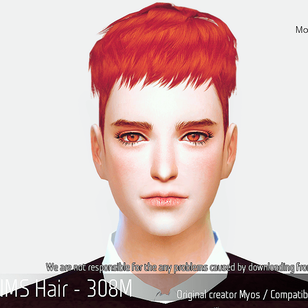 Alpha Korean Hair 308M by simsfinds - The Sims 4 Custom Content