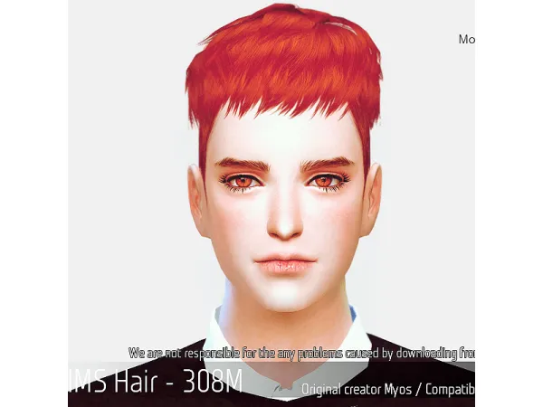 Alpha Korean Hair 308M by Maysims - The Sims 4 Custom Content