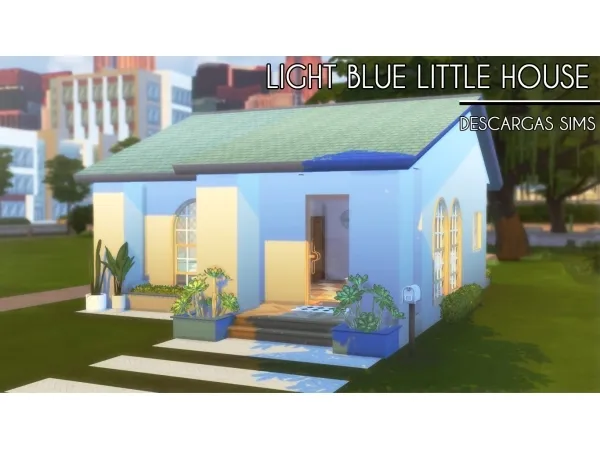 Mix Light Blue Little House - The Sims 4 Custom Content