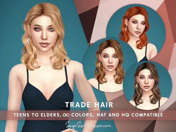 Alpha Trade Hair - The Sims 4 Custom Content