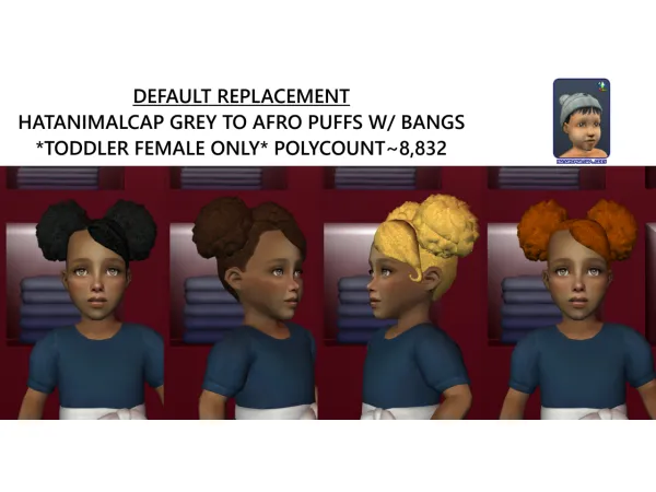 AMYBABY_F_HATANIMALCAP_GREY_DEFAULTREPLACEMENT by simsfinds - The Sims 2 Custom Content