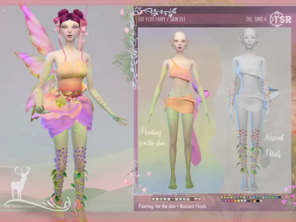 Alpha FLOS FAIRY SKIN SET by DanSimsFantasy - The Sims 4 Custom Content