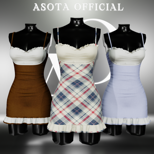 Alpha [ASOTA OFFICIAL] Iggy Short Dress by asotaofficial - The Sims 4 Custom Content