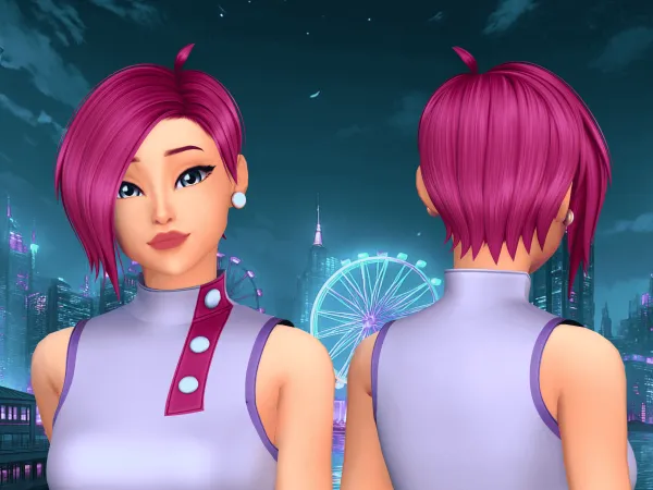 Maxis Match Tecna Winx Hair Earrings - The Sims 4 Custom Content