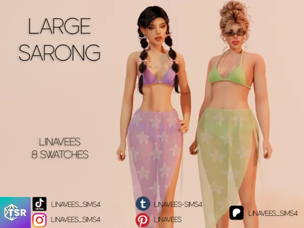 Alpha SABRINA BIKINI BOTTOM (SARONG) by linavees - The Sims 4 Custom Content