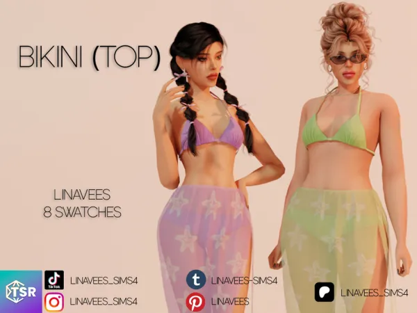 Alpha SABRINA BIKINI TOP by thesimsresource - The Sims 4 Custom Content
