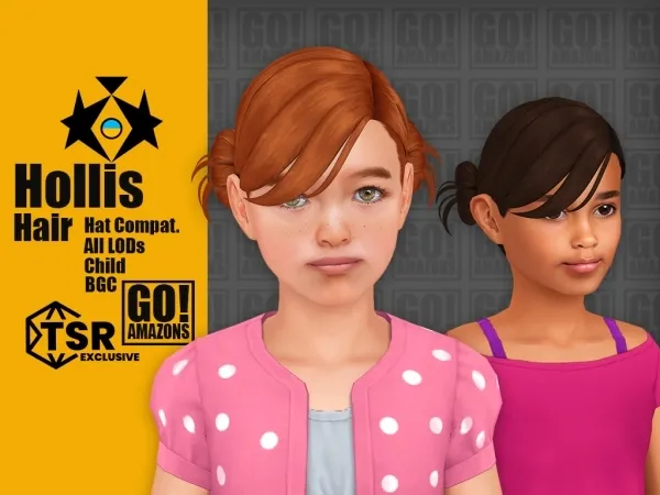 Maxis Match Hollis Hair - The Sims 4 Custom Content