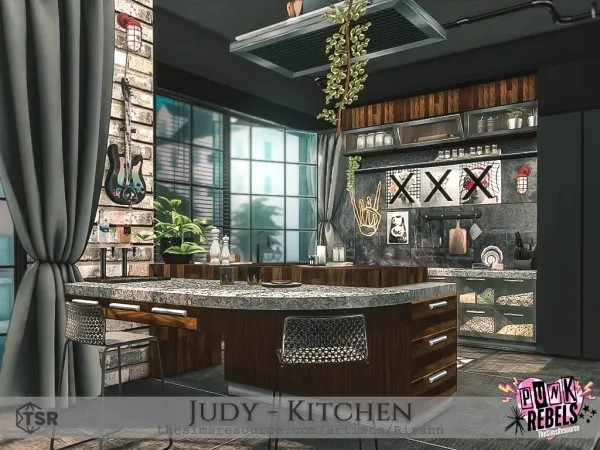 Alpha Punk Rebels Judy Kitchen - The Sims 4 Custom Content