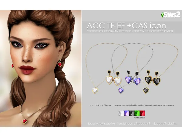 ACC earrings and necklace by simsfinds - The Sims 2 Custom Content