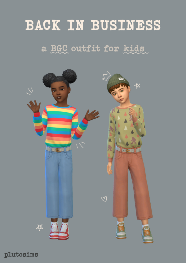 Maxis Match Back In Business a BGC outfit for kids by simsfinds - The Sims 4 Custom Content