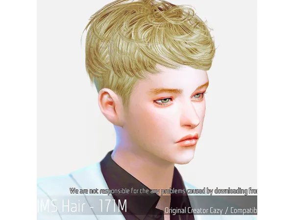 Alpha Korean Hairstyle 171M by Maysims - The Sims 4 Custom Content