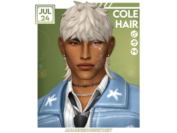 Maxis Match Cole Hair by aharris00britney - The Sims 4 Custom Content
