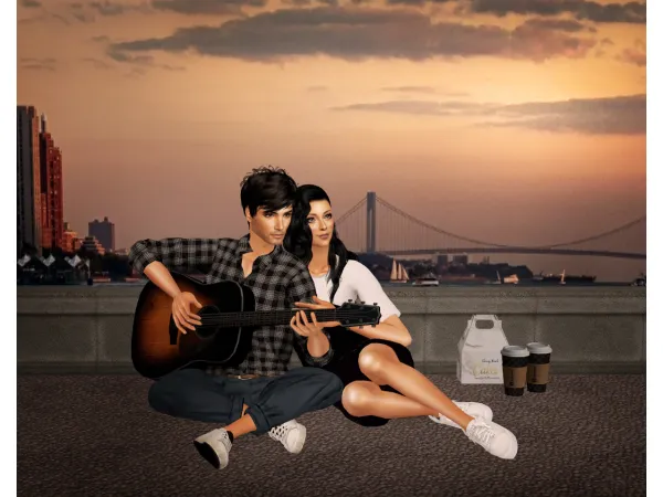 Guitar couple posebox by illary - The Sims 2 Custom Content
