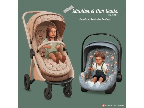 Maxis Match Toddler Stroller Car Seats - The Sims 4 Custom Content