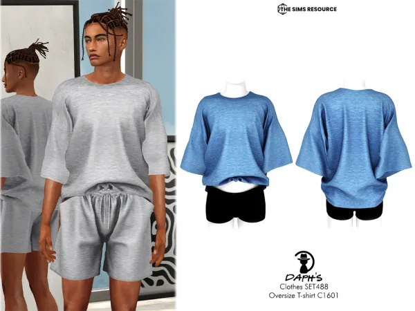Alpha Daph's Clothes SET488 Oversize T shirt C1601 - The Sims 4 Custom Content
