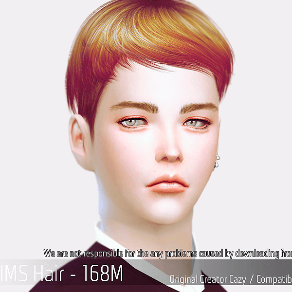 Alpha Korean Hairstyle 168M by simsfinds - The Sims 4 Custom Content