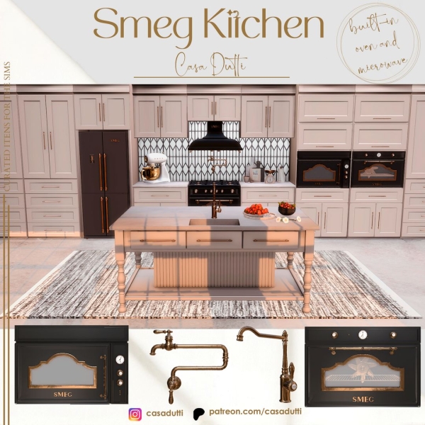 Alpha Smeg Kitchen by casadutti - The Sims 4 Custom Content