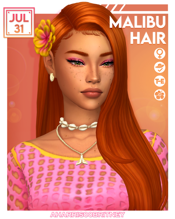 Maxis Match Malibu Hair by simsfinds - The Sims 4 Custom Content