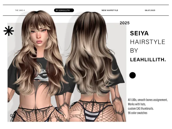 Alpha Seiya Hairstyle by leahlillith - The Sims 4 Custom Content