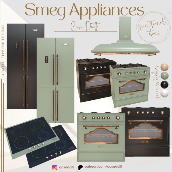 Alpha Smeg Appliances by casadutti - The Sims 4 Custom Content