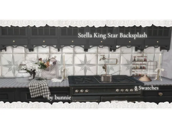 Maxis Match Stella King Star Backsplash by Bunnie711 - The Sims 4 Custom Content