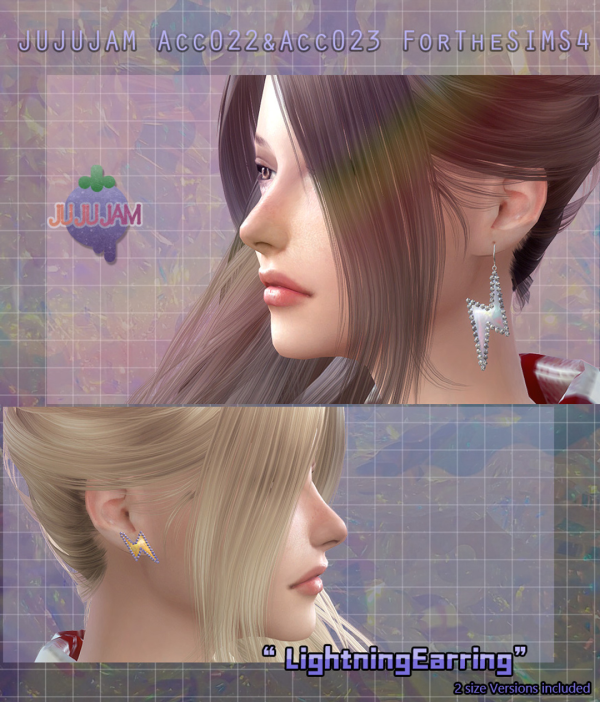 Alpha Acc022 LightningEarring by simsfinds - The Sims 4 Custom Content