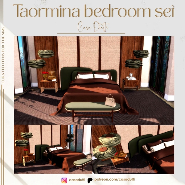 Alpha Taormina Bedroom Set by casadutti - The Sims 4 Custom Content