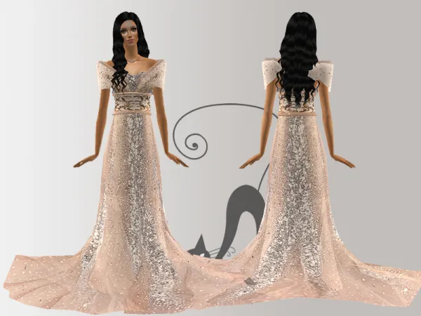 Dress for east princess by lechatnoirhouse - The Sims 2 Custom Content