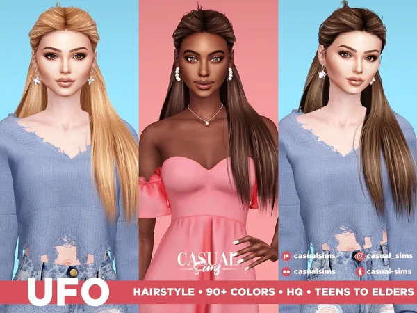 Alpha Ufo Hairstyle Right by casualsims - The Sims 4 Custom Content