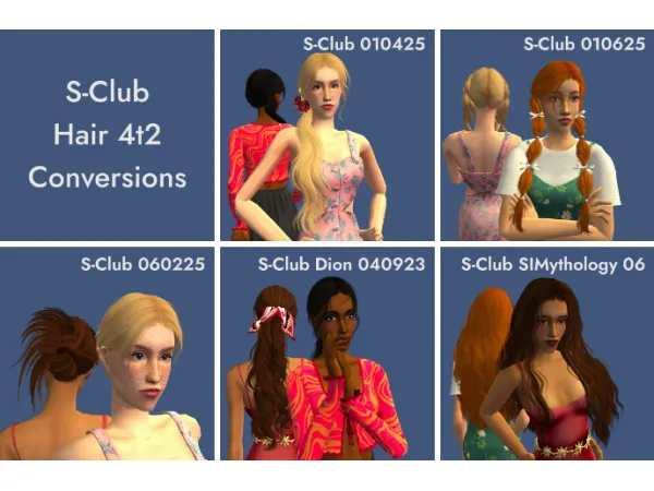 S Club Hair 4t2 Conversions Club Hair 4t2 Conversions by S - The Sims 2 Custom Content