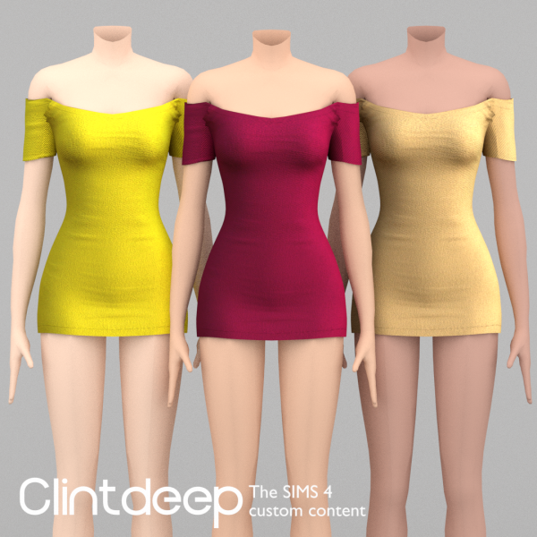 Alpha Clintdeep Jade Micro Short Sleeve Dress by simsfinds - The Sims 4 Custom Content