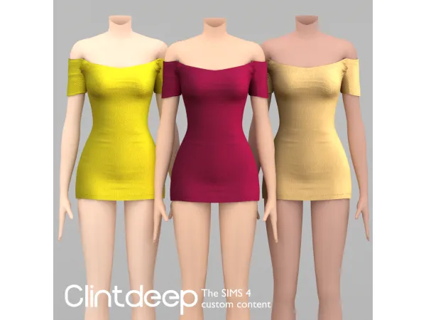 Alpha Clintdeep Jade Micro Short Sleeve Dress - The Sims 4 Custom Content