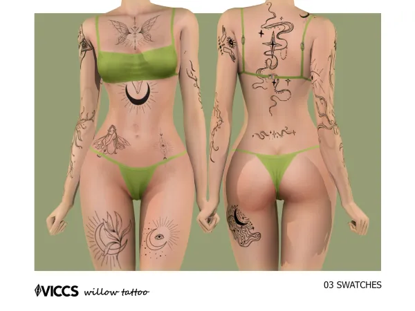 Mix VICCS_WILLOW TATTOO (TEEN ELDER) - The Sims 4 Custom Content