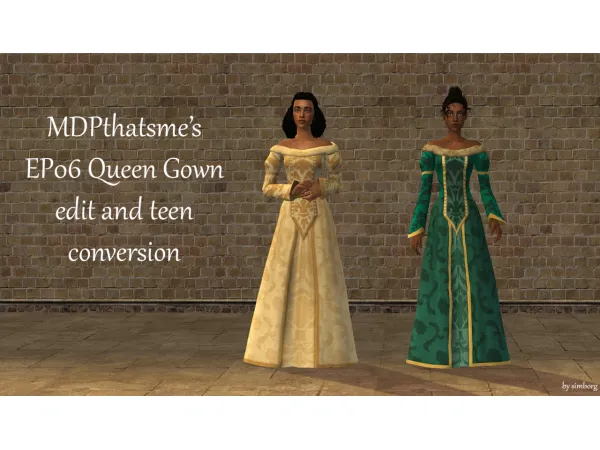 Queen Gown by simborg - The Sims 2 Custom Content