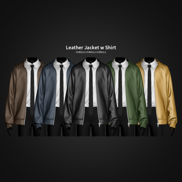 Alpha Leather Jacket w Shirt by simsfinds - The Sims 4 Custom Content