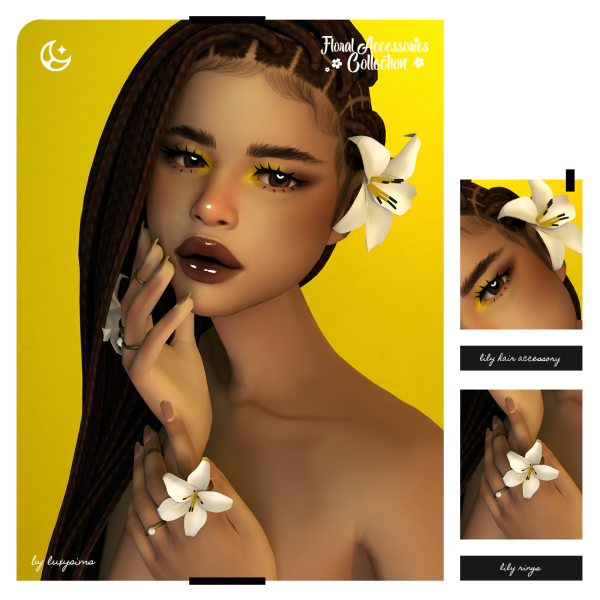 Maxis Match Lily Floral Accessories Collection by luxysims - The Sims 4 Custom Content