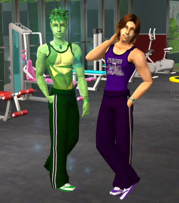 Blue Heaven Sims' Midnight Workout LLB Outfit Recolor by simsfinds - The Sims 2 Custom Content